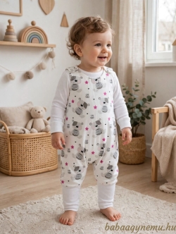 Maci pink csillaggal- Bélelt tipegő hálózsák, 80-as termék főképe